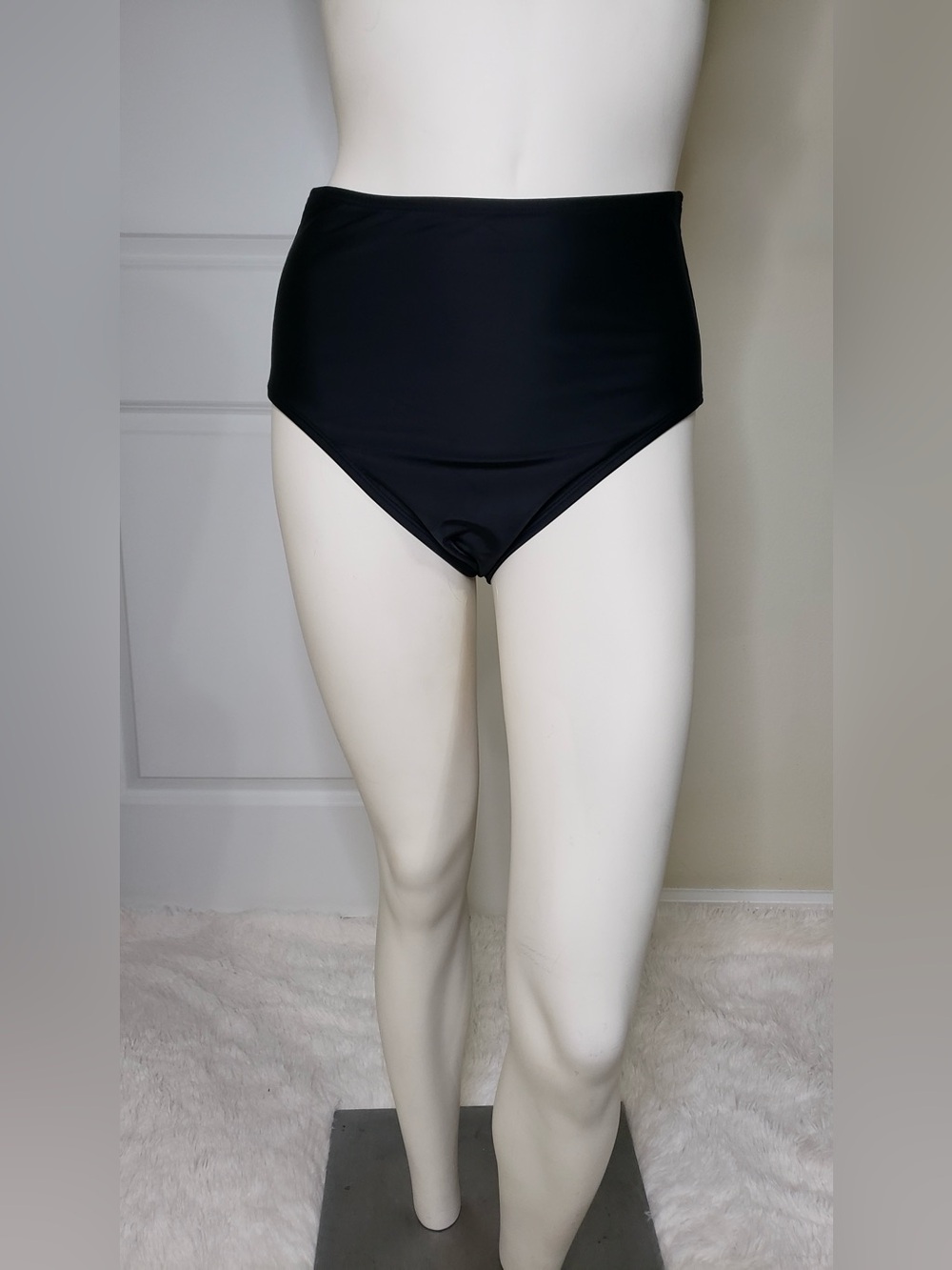 NWT Beyond Control Black High-Waisted Swim Bottoms Size 12 | Tummy Control